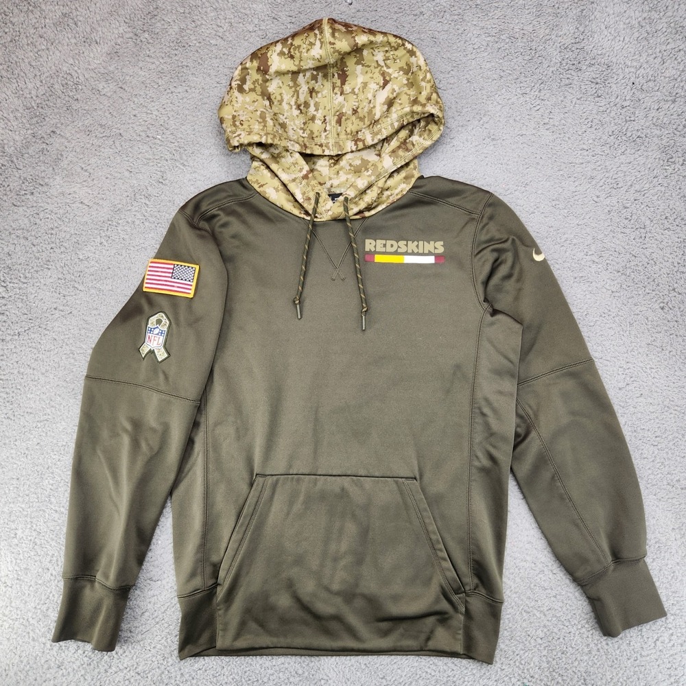 Washington Redskins Nike Onfield Apparel Salute To Service Hoodie Mens S Green